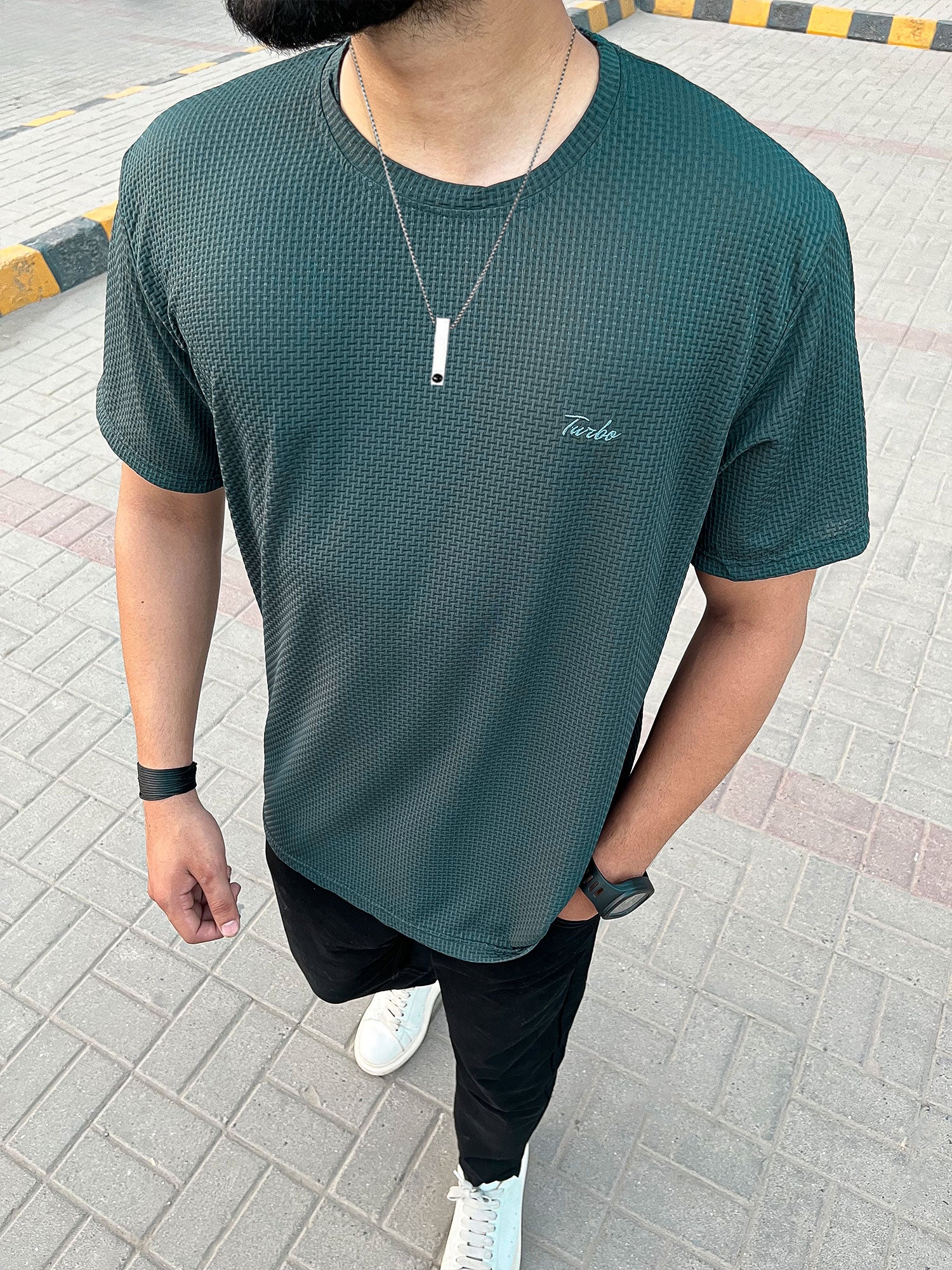 Self Texture Turbo Regular Fit T-Shirt