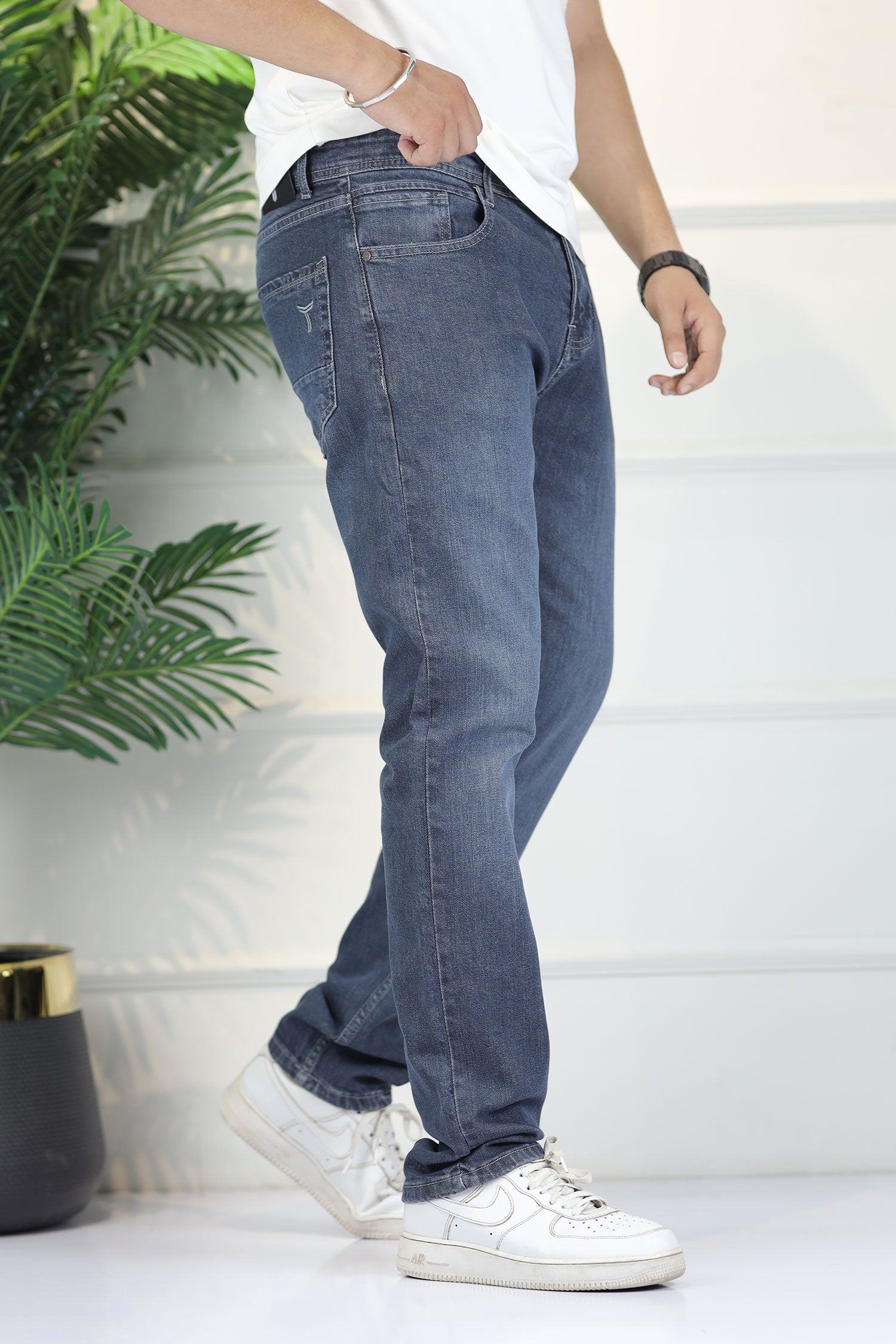 Turbo 'All-Day' Comfort-Flex Slim Fit Jeans In Dark Grey