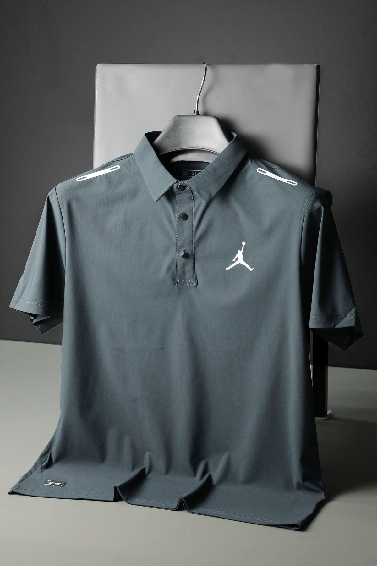 Jrdn Sport Golf Dryfit Polo Shirtr In Dark Grey