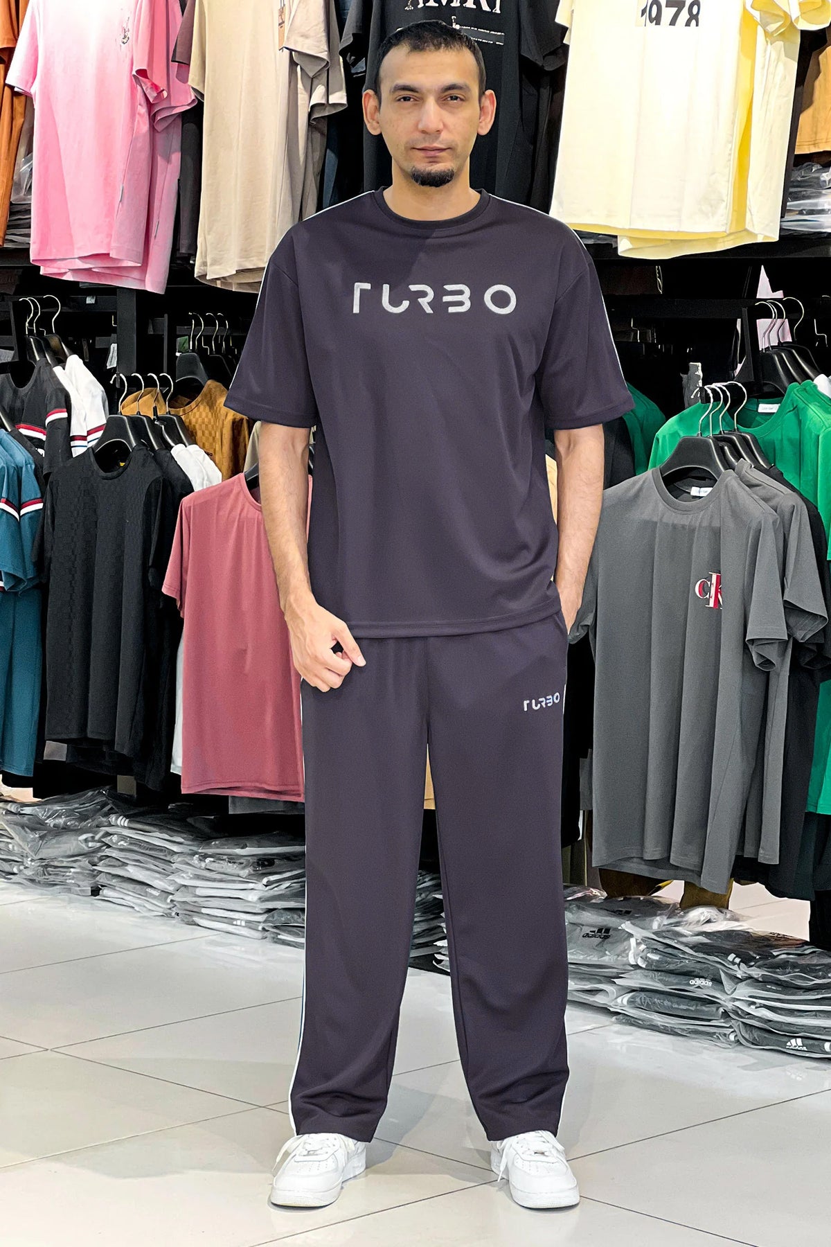 Turbo Front Slogan Oversize Quick-Dry Tracksuit