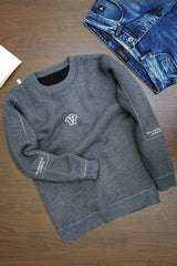 Lining Pattern Round Neck Imported Men's Sweatshirt