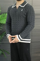 Polo Tricote Collar Imported Men's Sweater
