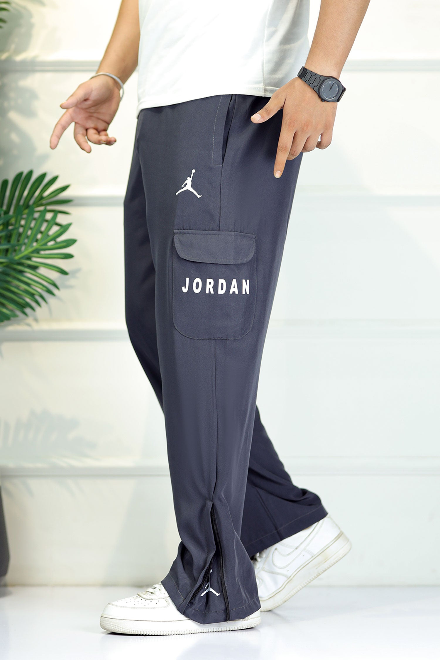 Jrdn 'Flare-Zip' Tactical Cargo-Style Micron Sportswear Trouser