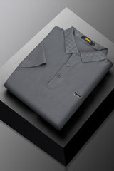 Turbo Luxury Breathable Stitchless Men's Polo Shirt In Dark Grey