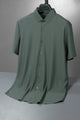 Men's Cuban Texture Silk Casual Shirt In Dark Grey