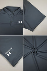 Undr Armr Icon MatchPlay Dryfit Polo Shirt In Dark Grey
