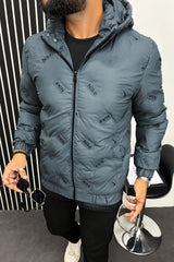 Nke Alphabets Pattern Quilted Padded Imported Puffer Jacket