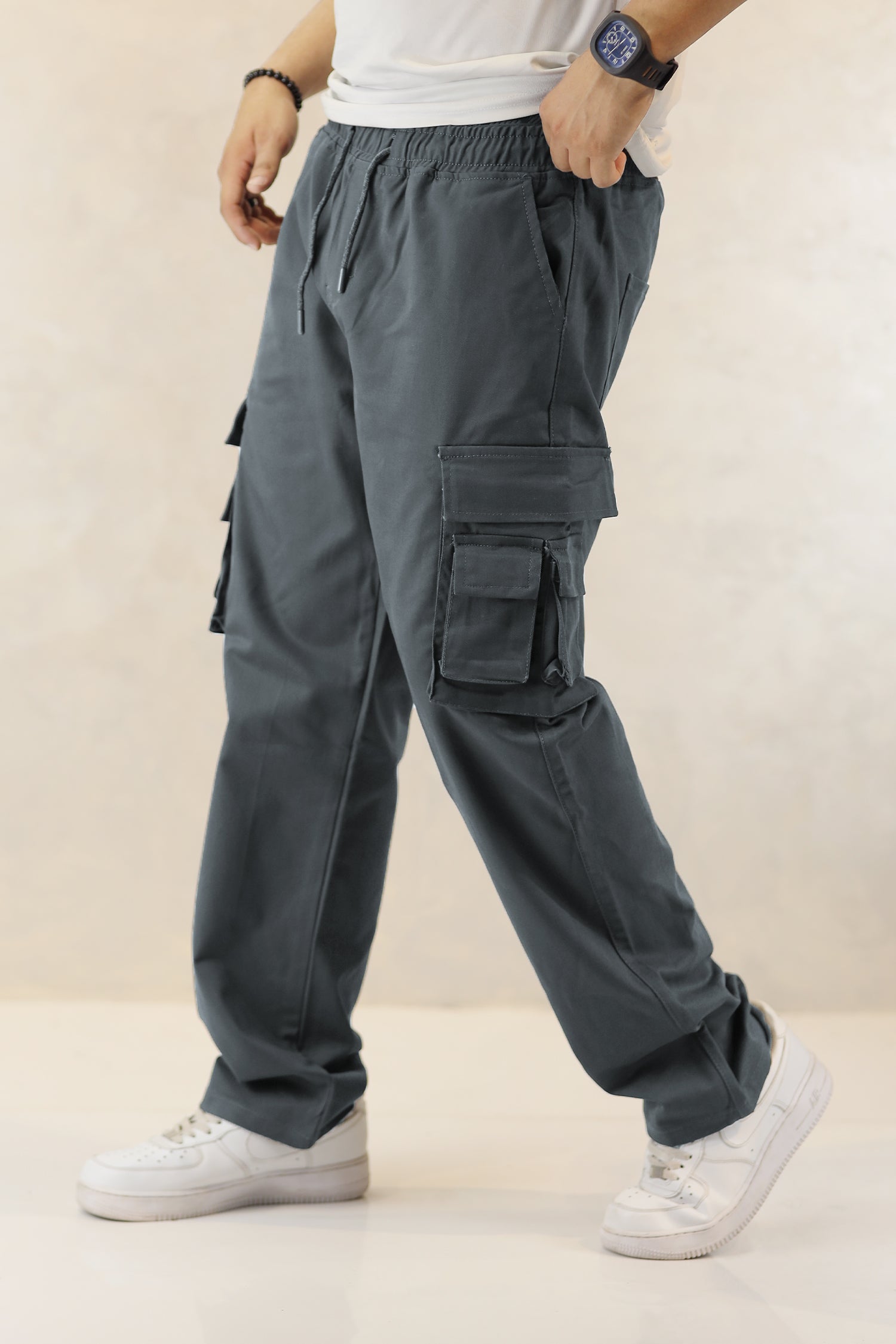 Turbo Hypemode Imp Cotton Cargo Trouser In Dark Grey