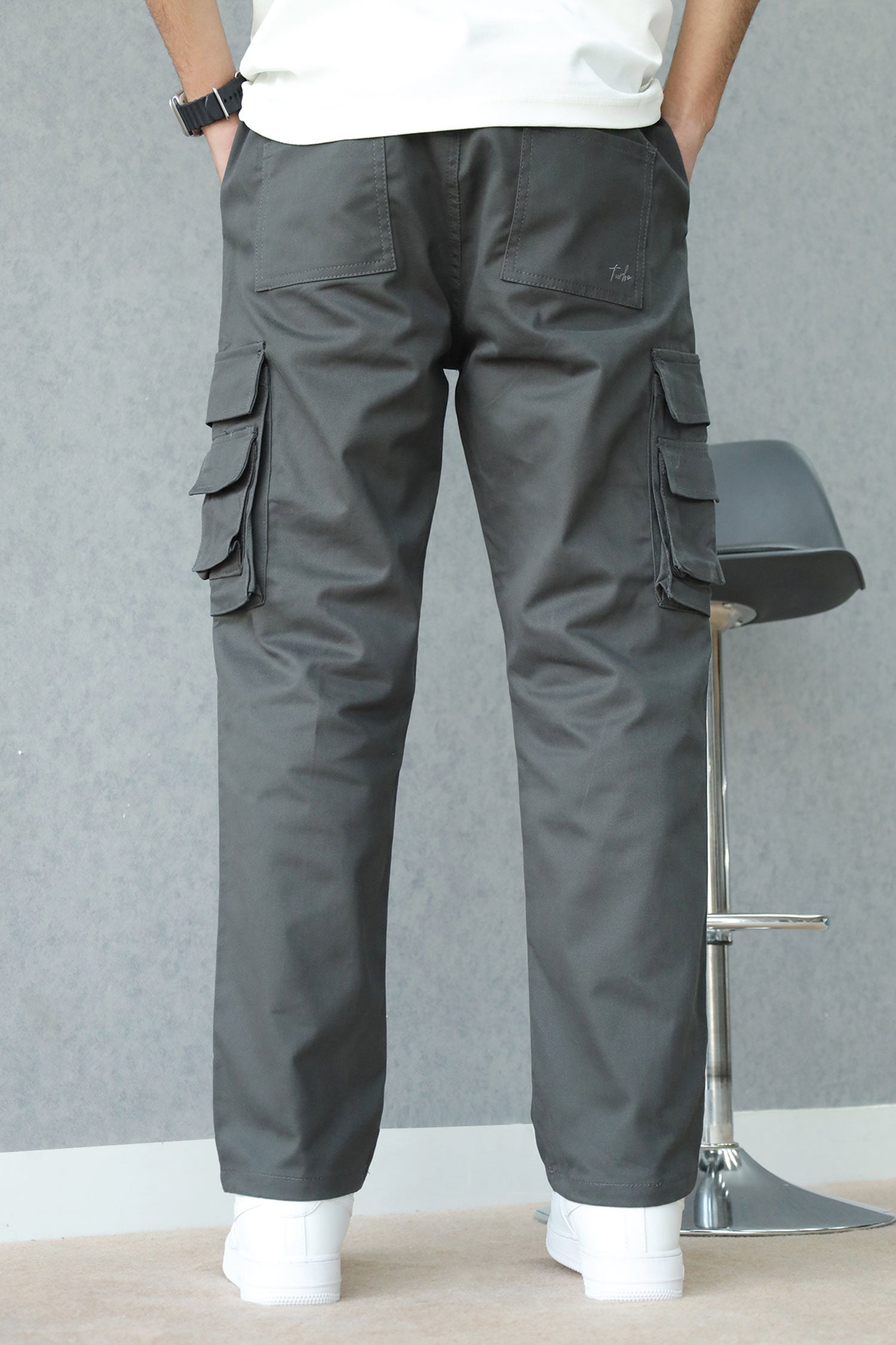 Turbo Hypemode Imp Cotton Cargo Trouser In Dark Grey