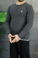 Polo Cashmere Blend Knit Imported Men's Sweater In Dark Grey