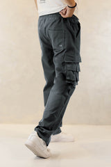 Turbo Hypemode Imp Cotton Cargo Trouser In Dark Grey