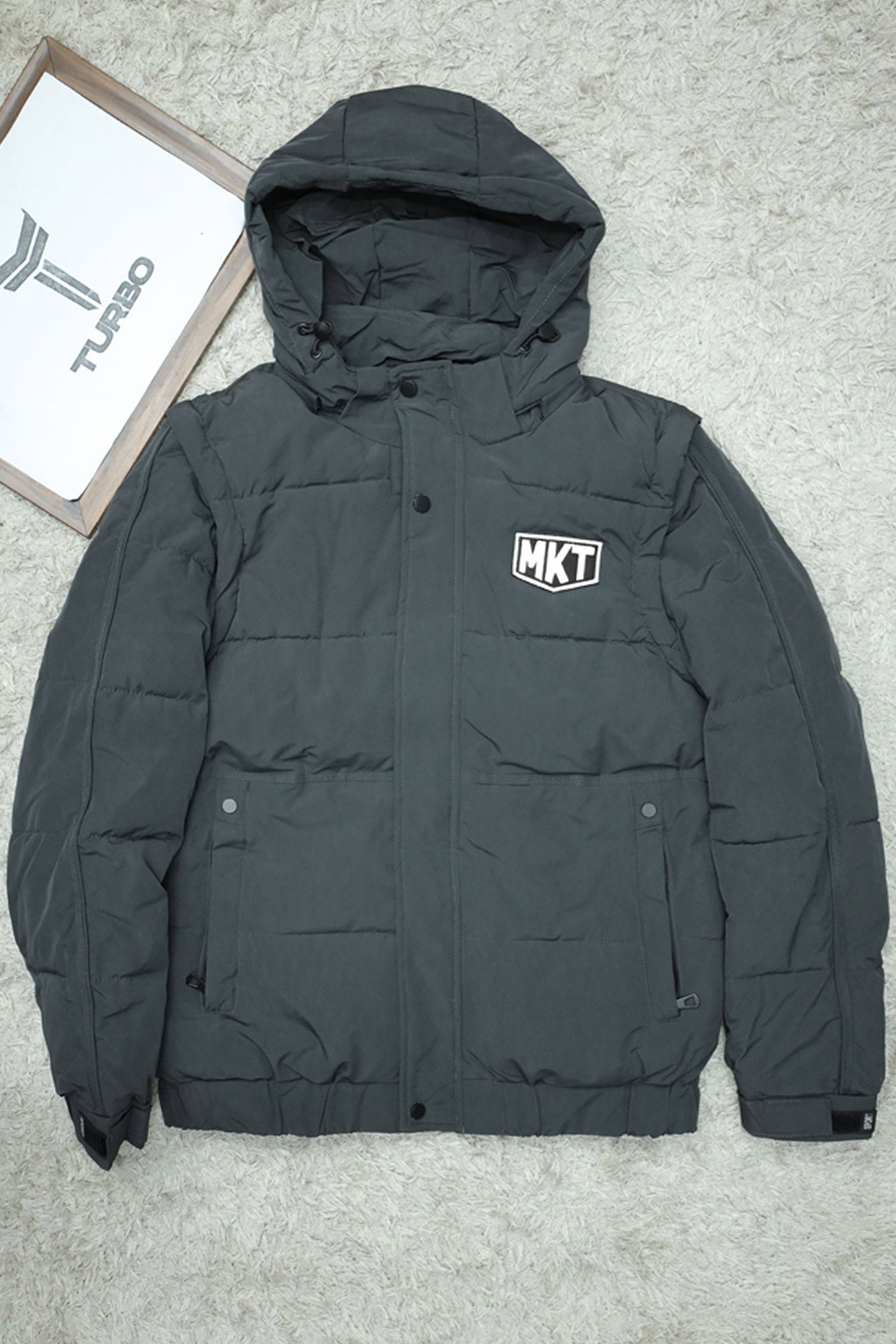 Mkt Removable Sleeves Imported Puffer Jacket