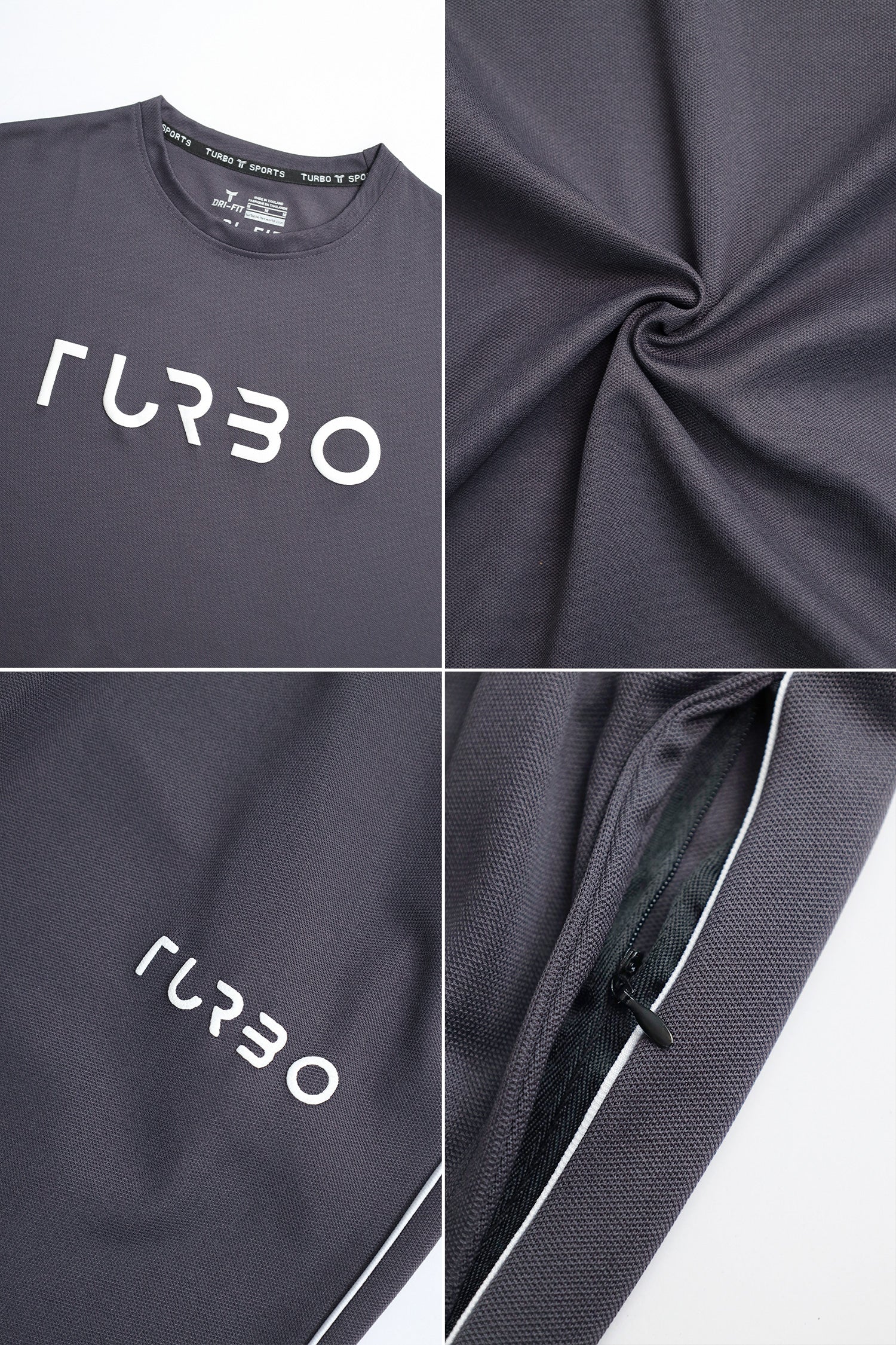Turbo Front Slogan Oversize Quick-Dry Tracksuit
