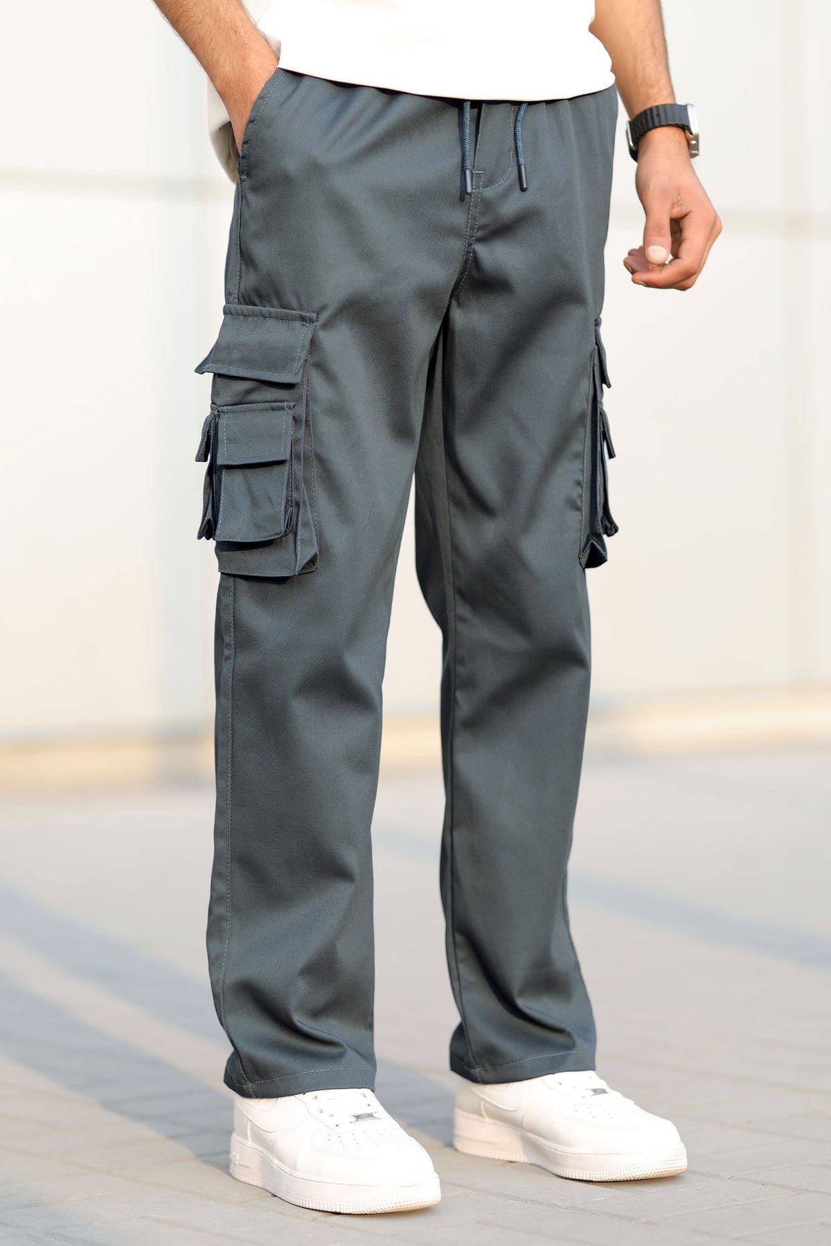 Turbo Hypemode Imp Cotton Cargo Trouser In Dark Grey