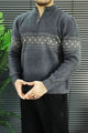 Men's Chunky Half Zipper Knit Imported Rabbit Wool Men's Sweater