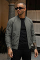 Light Texture Imported Light Weight Jacket In Dark Grey