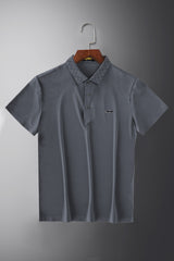 Turbo Luxury Breathable Stitchless Men's Polo Shirt In Dark Grey