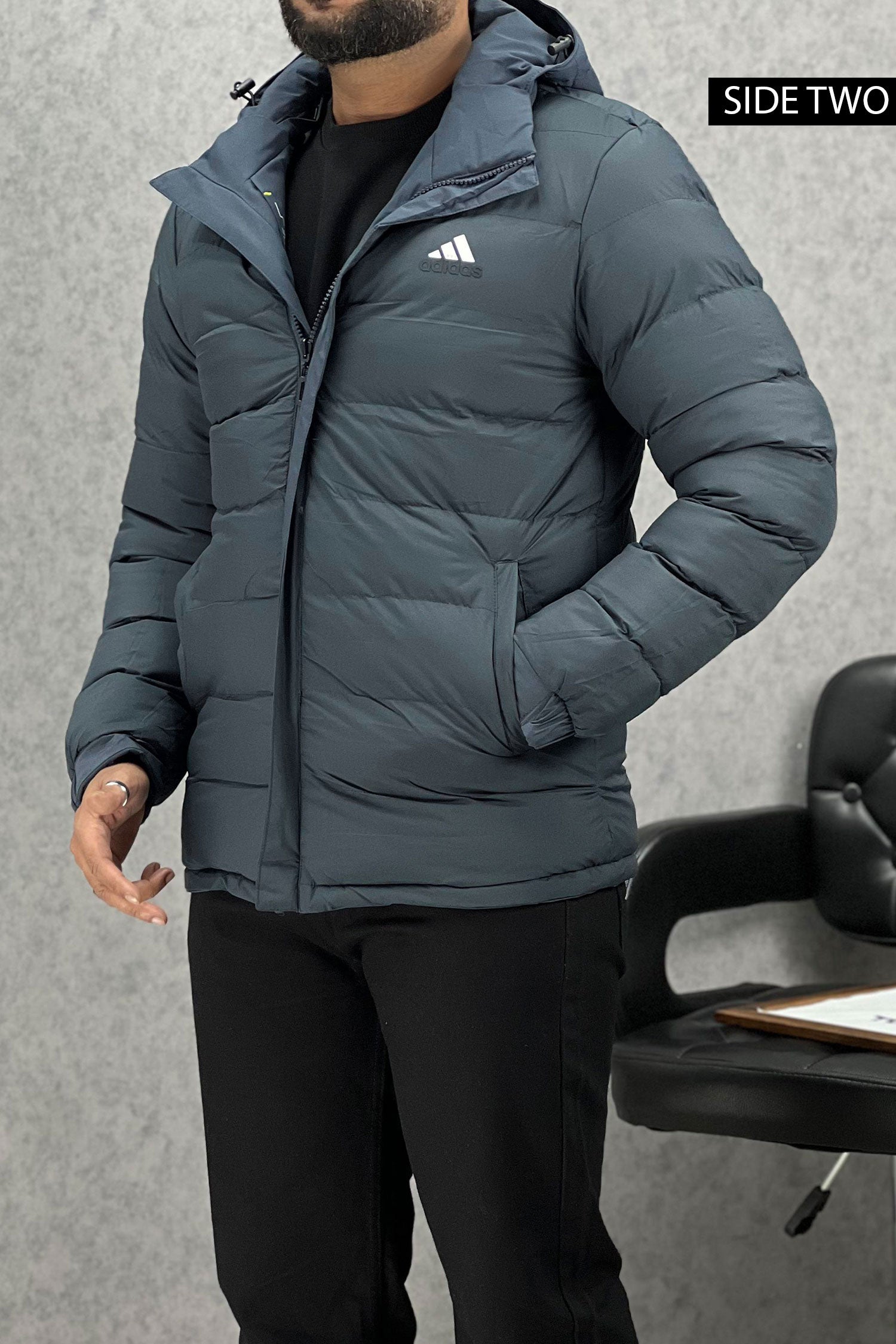 Adds Hood Style Double Side Imported Puffer Jacket