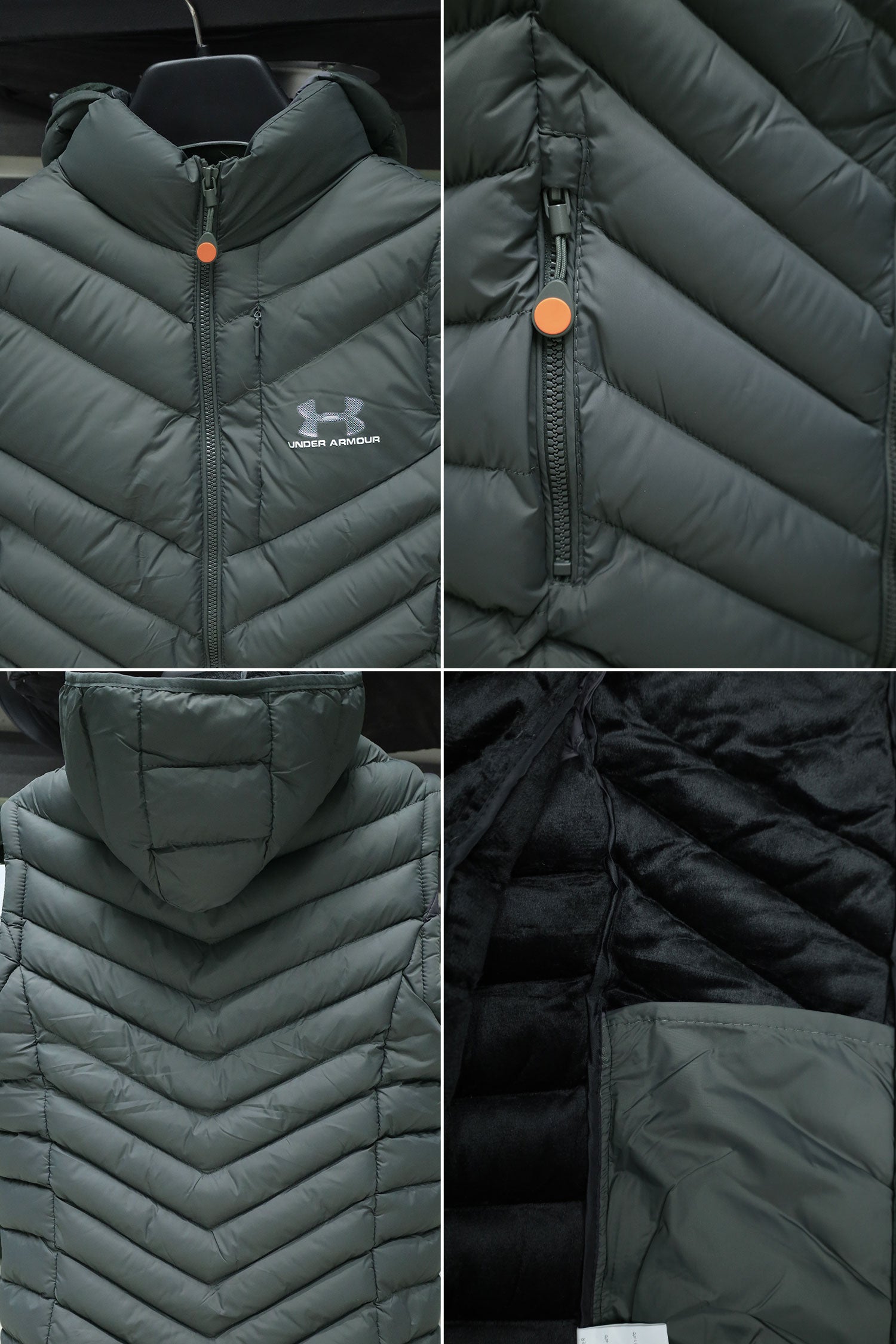 Undr Armr Cold Gear Quilted Detachable Hood Imported Men's Gilet