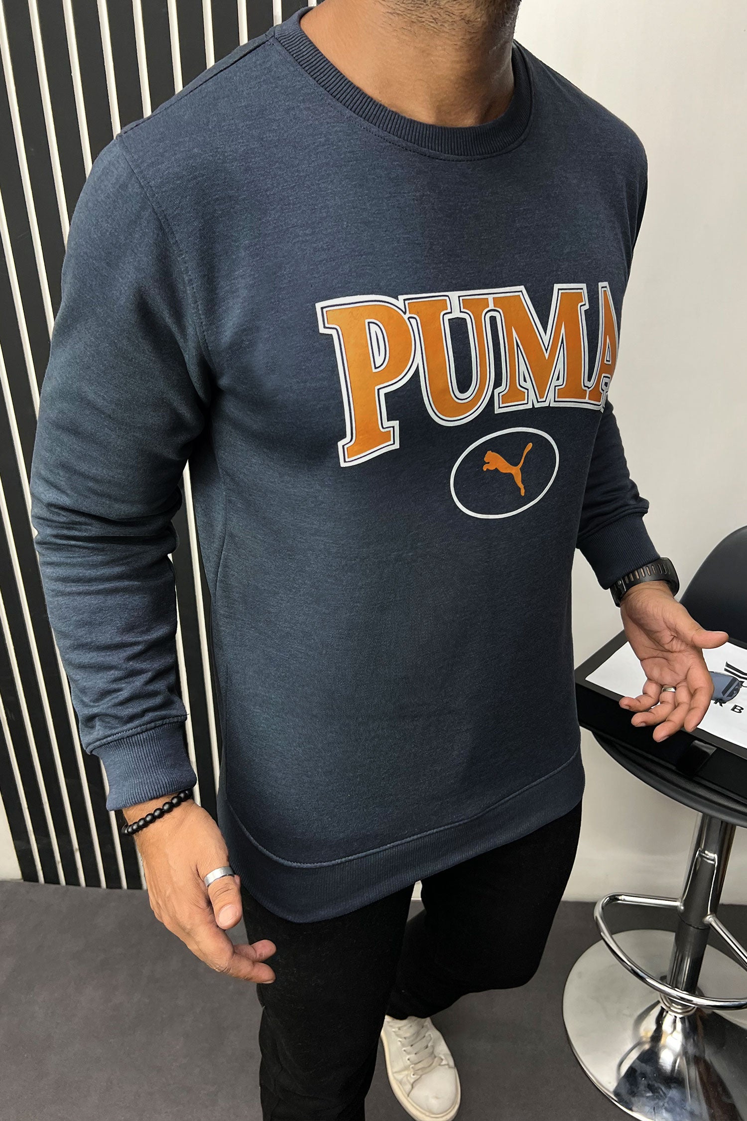 Pma Squad Graphic Crew Neck Full Sleeves Men's Sweatshirt