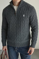 Polo Cable Crew Texture Half-Zip Imported Men's Jumper Sweater