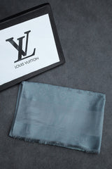 Luis Vten Self Motif Finest Silk Men Mufflers In Dark Grey