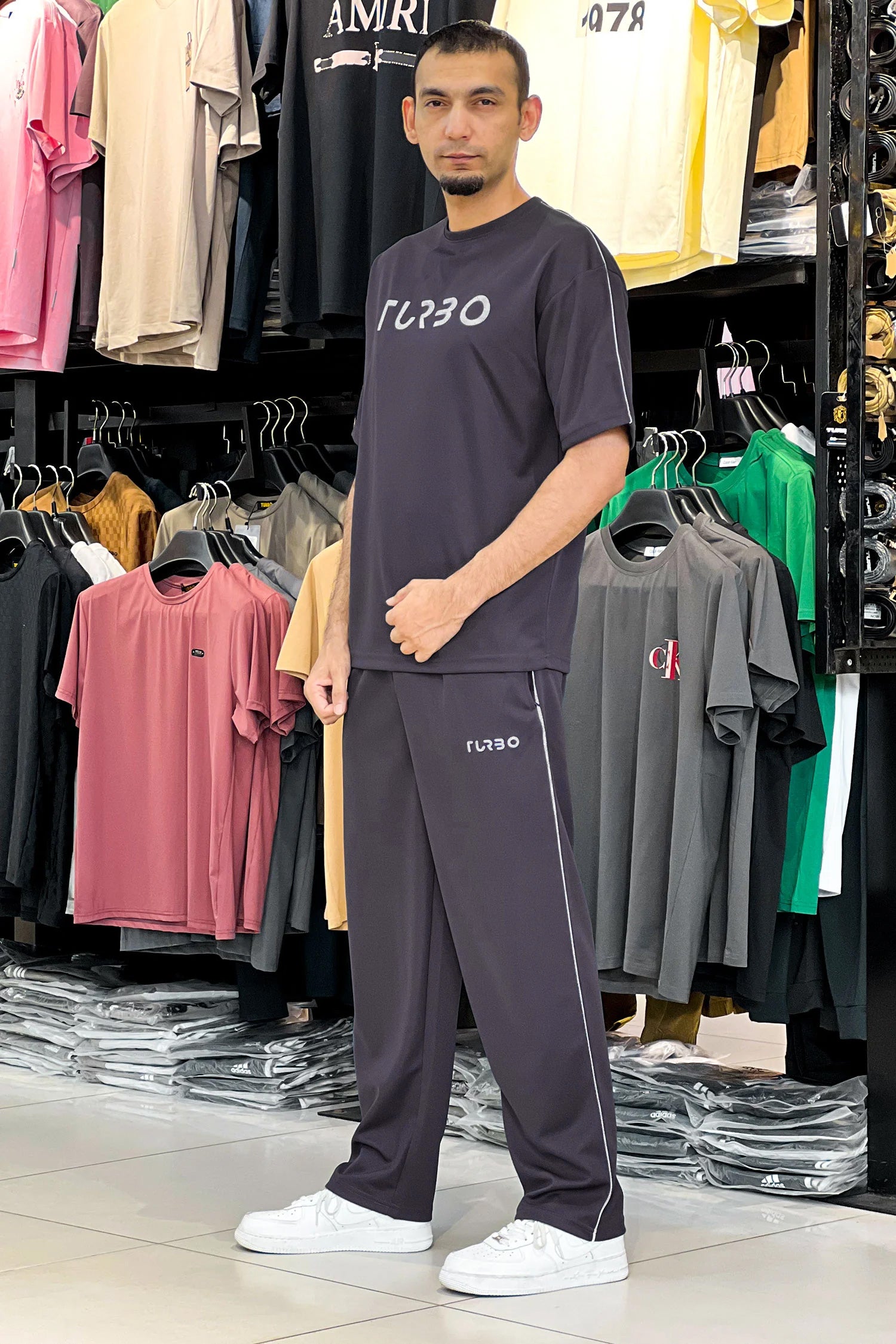 Turbo Front Slogan Oversize Quick-Dry Tracksuit