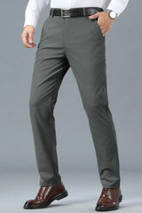 Turbo Urban Era Executive Slim Fit Cotton Pant In Dark Grey