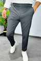 Super Elastic Slim Cotton Pant in Dark Grey