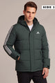 Adds Two-Way Hooded Insulated Imported Puffer Jacket In Dark Grey