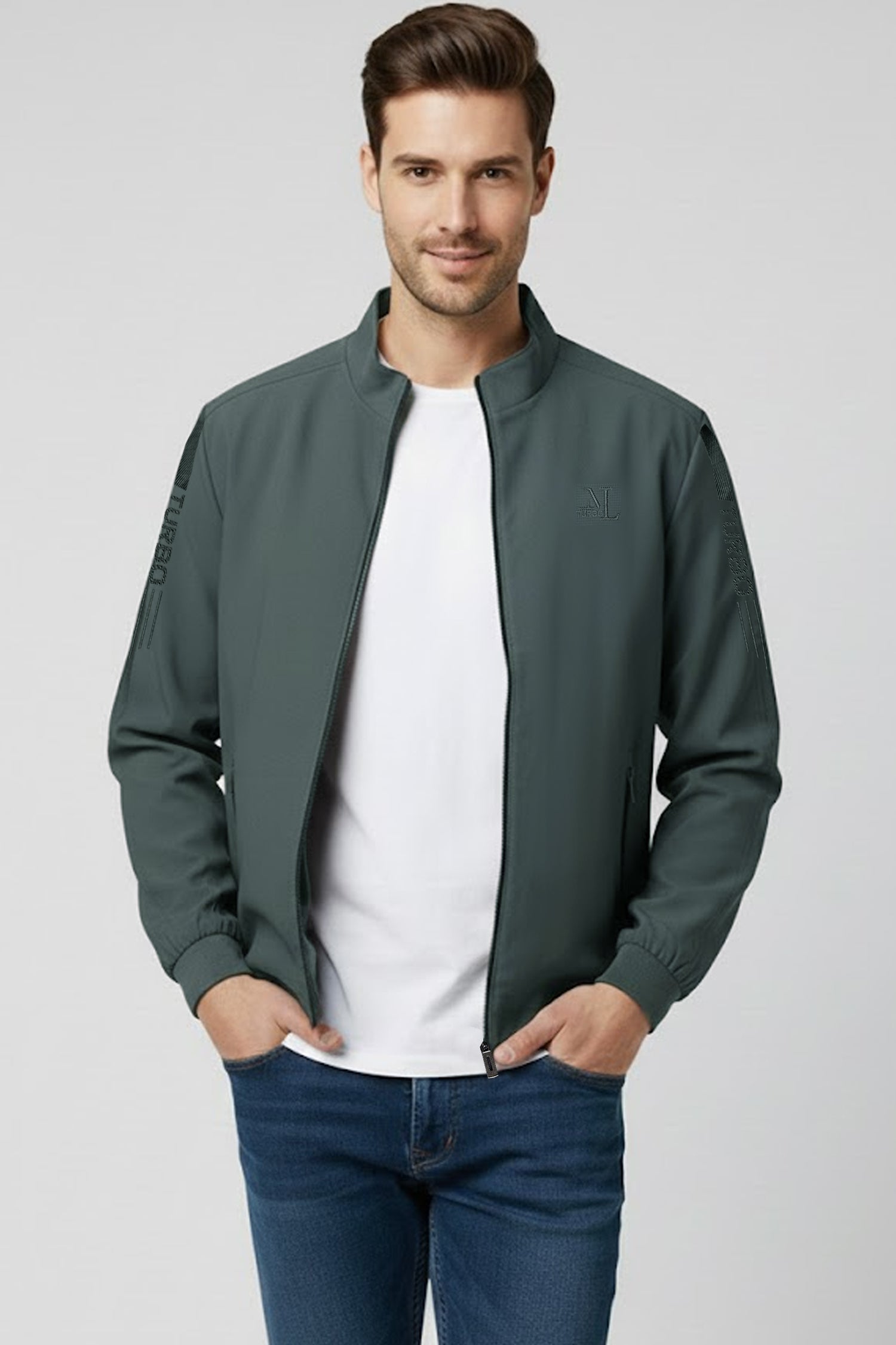 Full-Zip Bomber Imported Light Weight Jacket