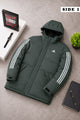 Adds Two-Way Hooded Insulated Imported Puffer Jacket In Dark Grey