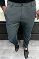 Super Elastic Slim Cotton Pant in Dark Grey