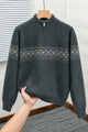Men's Chunky Half Zipper Knit Imported Rabbit Wool Men's Sweater