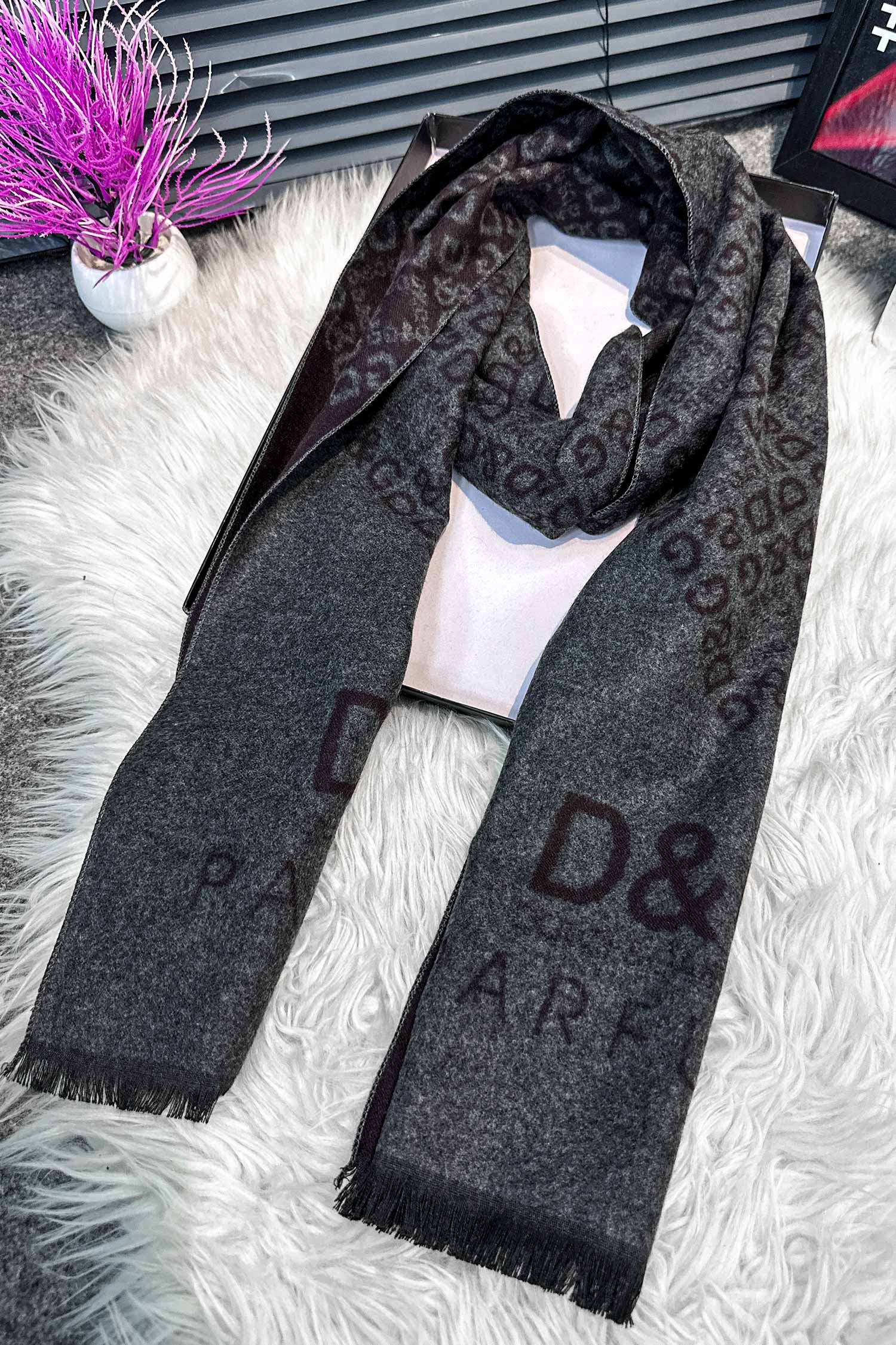 Dlce&Gabna Monogram-Pattern Imported Men's Wool Muffler