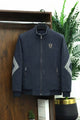 Front Logo Style Imported Men's Woollen Jacket In Dark Grey