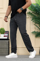 Tmmy Relax-Fit Imported Slim-Fit Trouser In Dark Grey