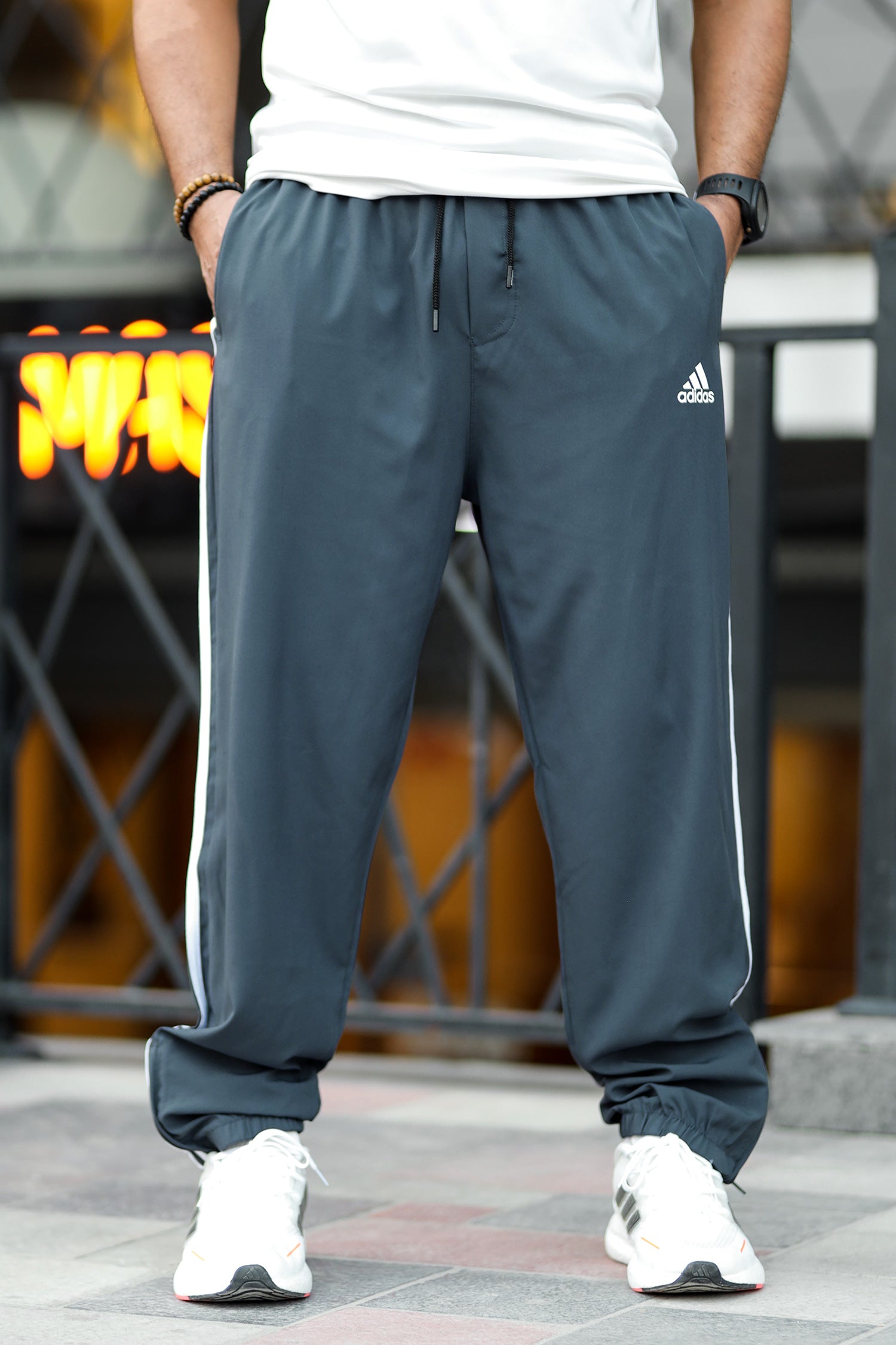 Adds Stripe Zip Bottom Sportswear Trouser