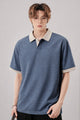 Turbo V Neck Collared Polo Men's T-Shirt In Dark Grey