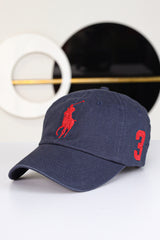 Rph Lren Polo Big Pony Imp Cotton Cap In Dark Blue