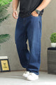 Turbo Classic Comfort Denim Baggy Jeans In Dark Blue
