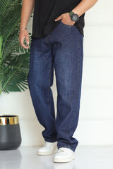 Turbo Men's Relaxed Fit Baggy Jeans In Dark Blue