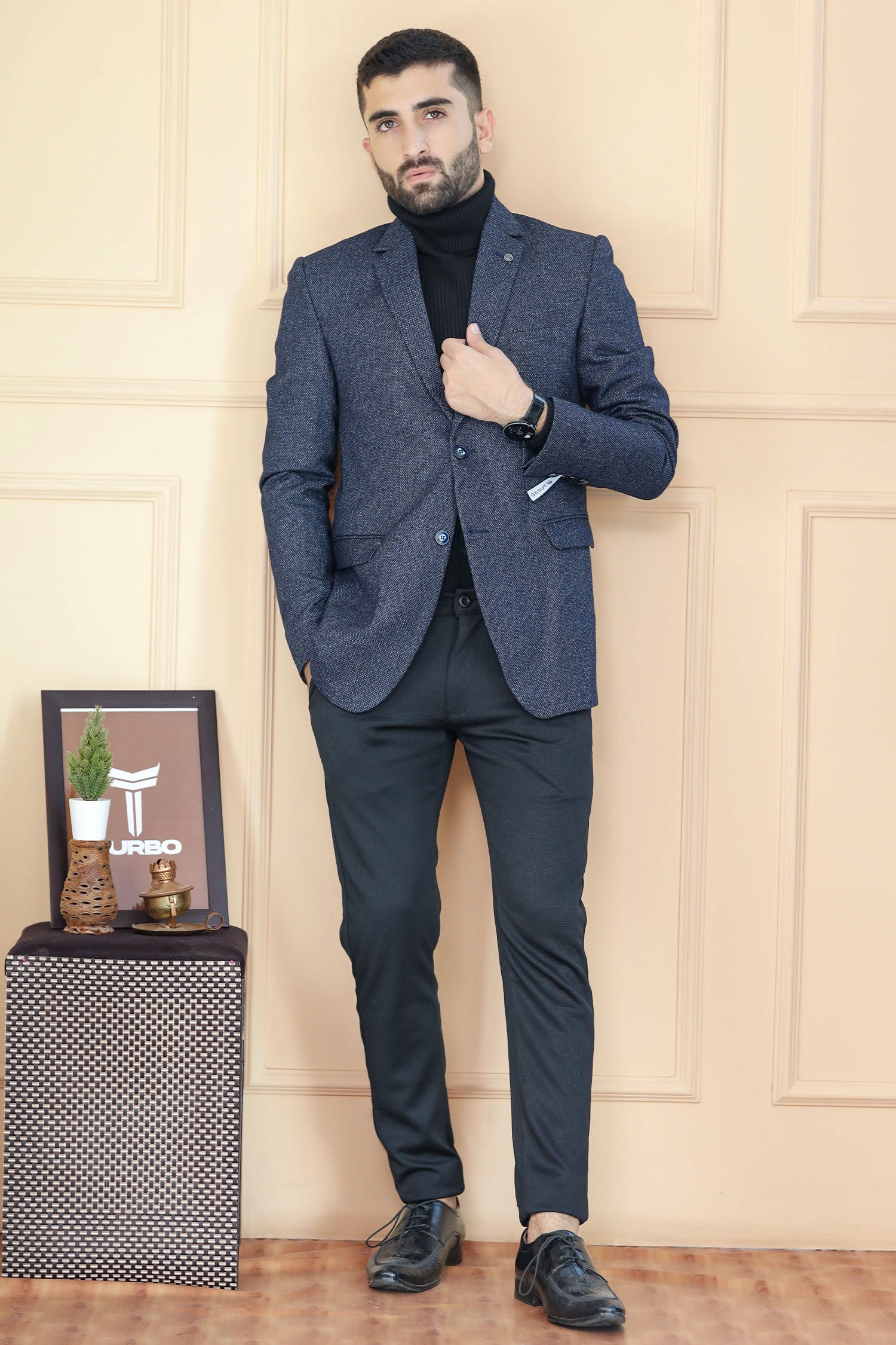 Classic Rich Premium Wool Blend Mens Casual Blazer