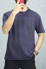 MidNight Half Sleeve Crew Neck Imported T-Shirt in Dark Blue