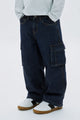 Turbo Wide-Leg Cargo Denim Jeans For Boys
