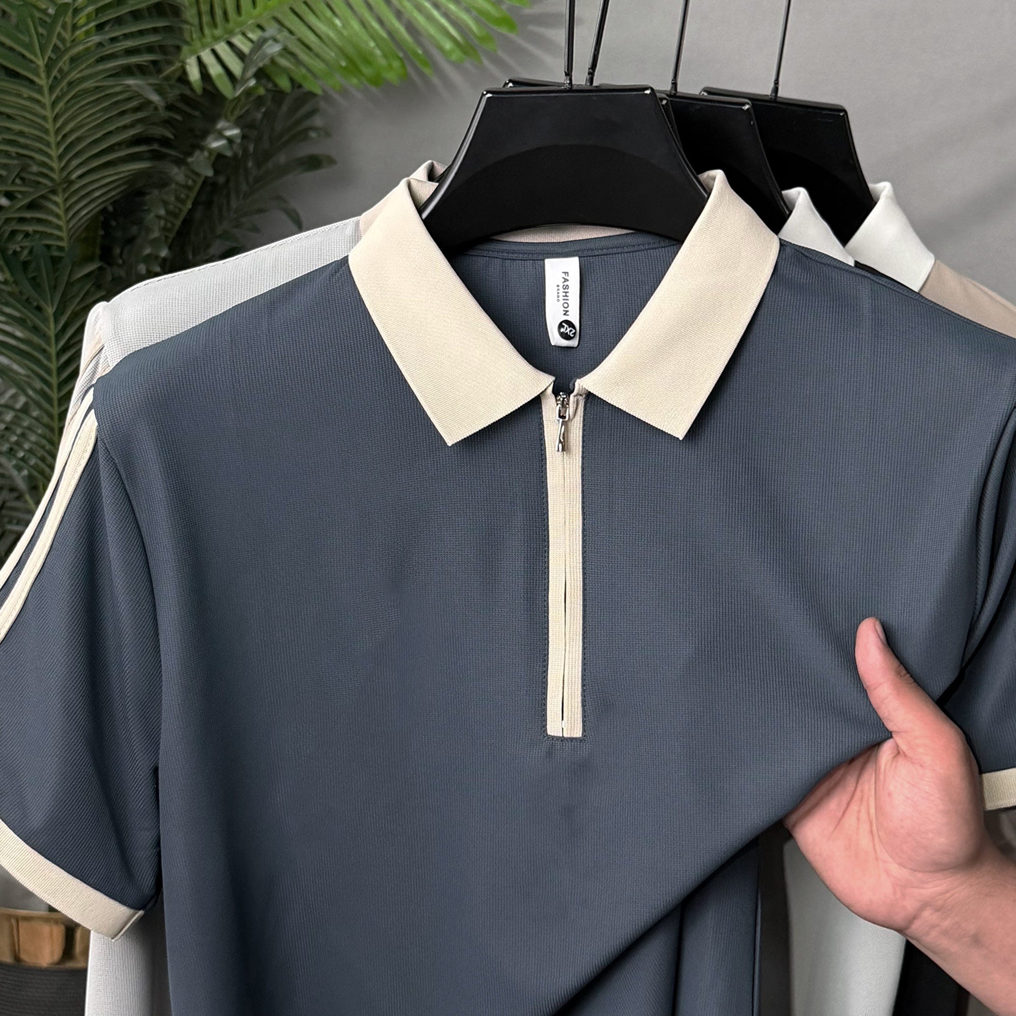 Turbo Half-Zipper Closure Style Men's Polo Shirt