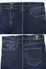 Big Size Skinny Fit Turbo Denim Jeans In Dark Blue
