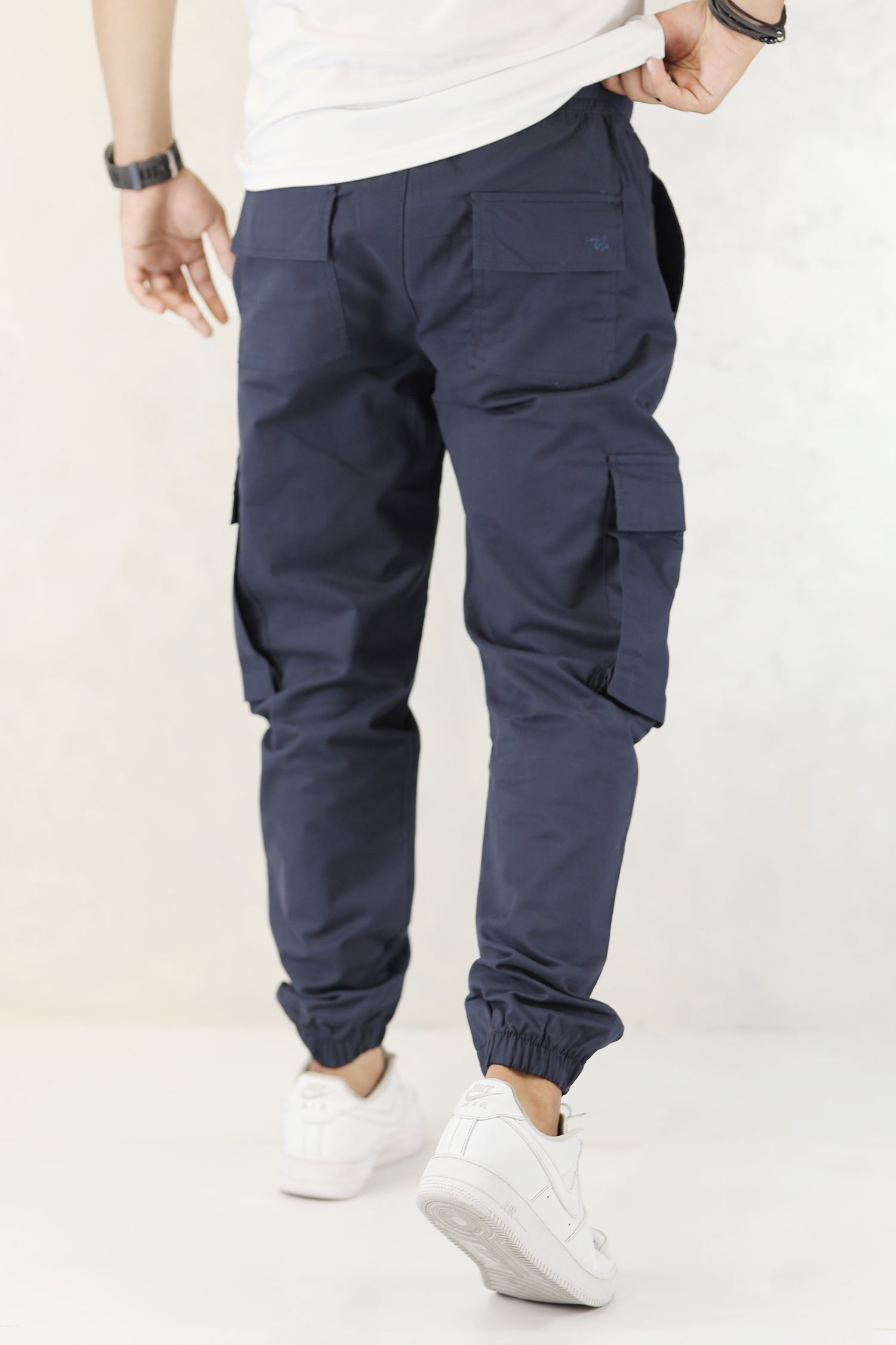 Turbo Front Pocket Style Imp Cotton Cargo Trouser In Dark Blue
