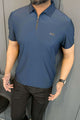 Turbo Abstract Symmetry Zip-Collar Men's Polo Shirt