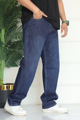 Turbo Men's Relaxed Fit Baggy Jeans In Dark Blue